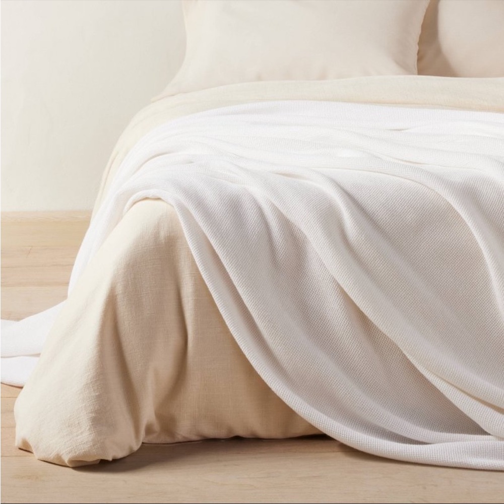 NWT Casaluna by Target Micro Waffle Bed Blanket White Full / Queen Cotton Blend